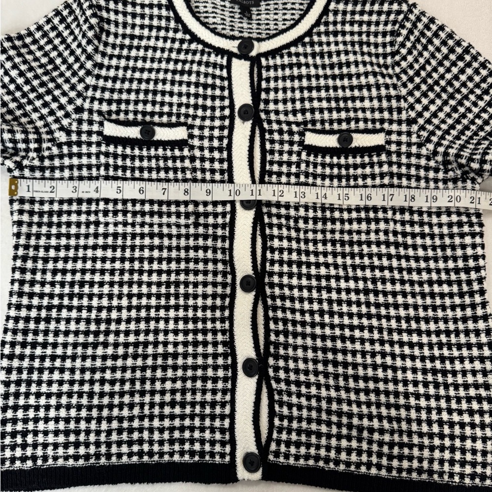 Talbots BlackWhite Gingham Houndstooth Short Slee… - image 6